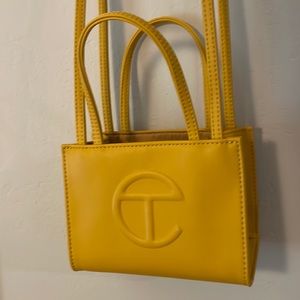 Telfar, small size purse. Mustard yellow.